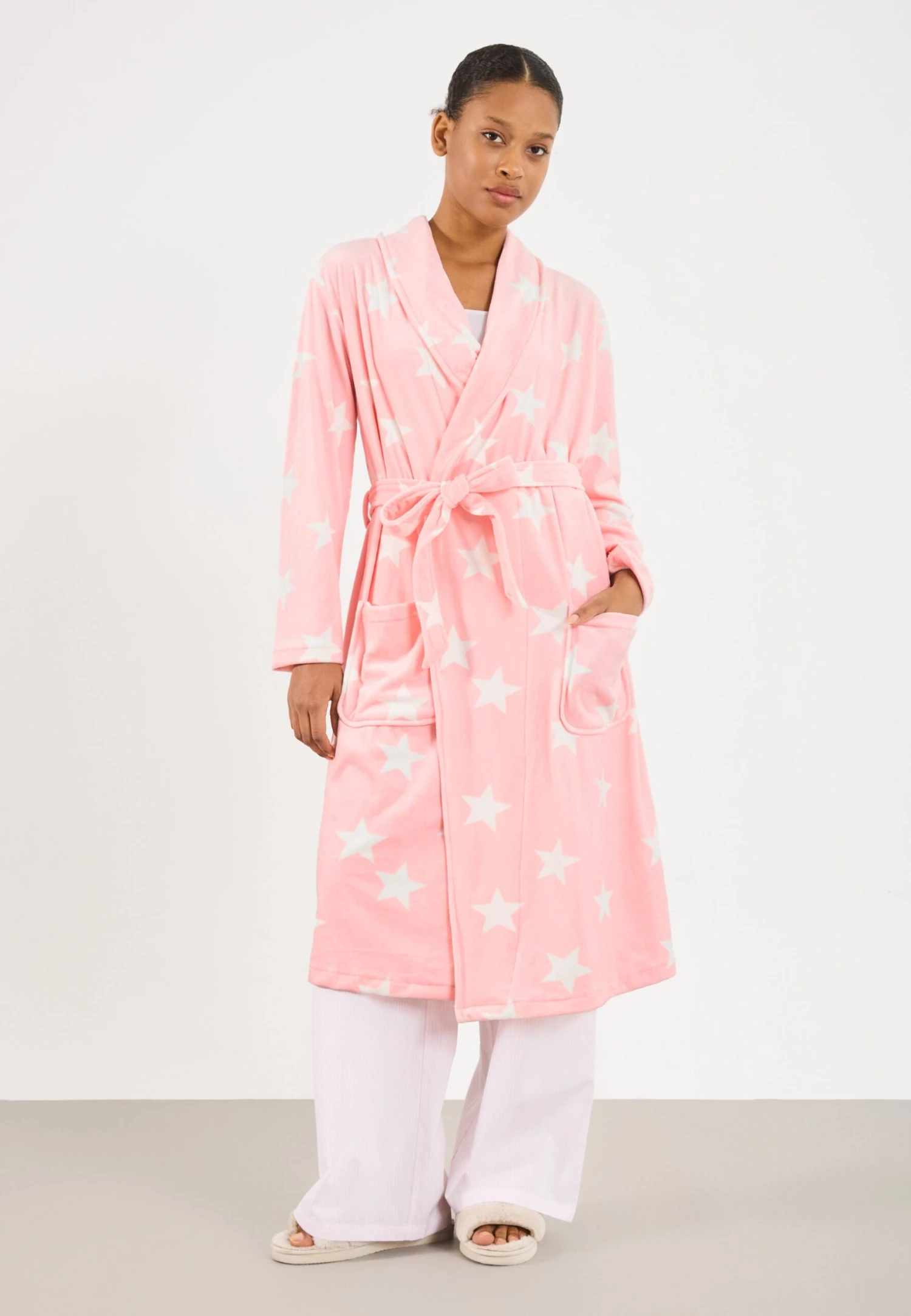 Even&Odd Dressing Gown - Pink 4 Even&Odd Dressing Gown - Pink - Image 2