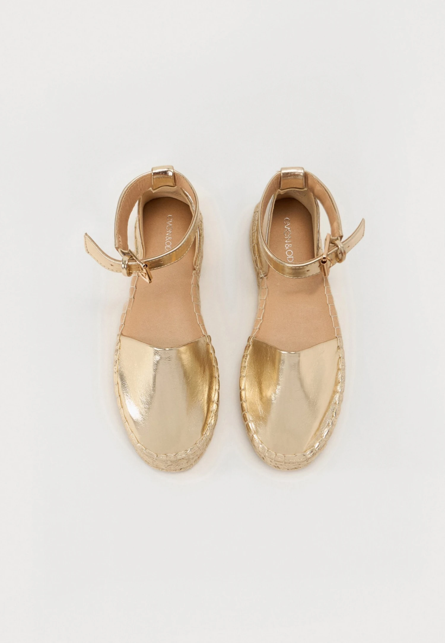 Even&Odd Ankle Strap Ballet Pumps - Gold Coloured 6 Even&Odd Ankle Strap Ballet Pumps - Gold Coloured - Image 4