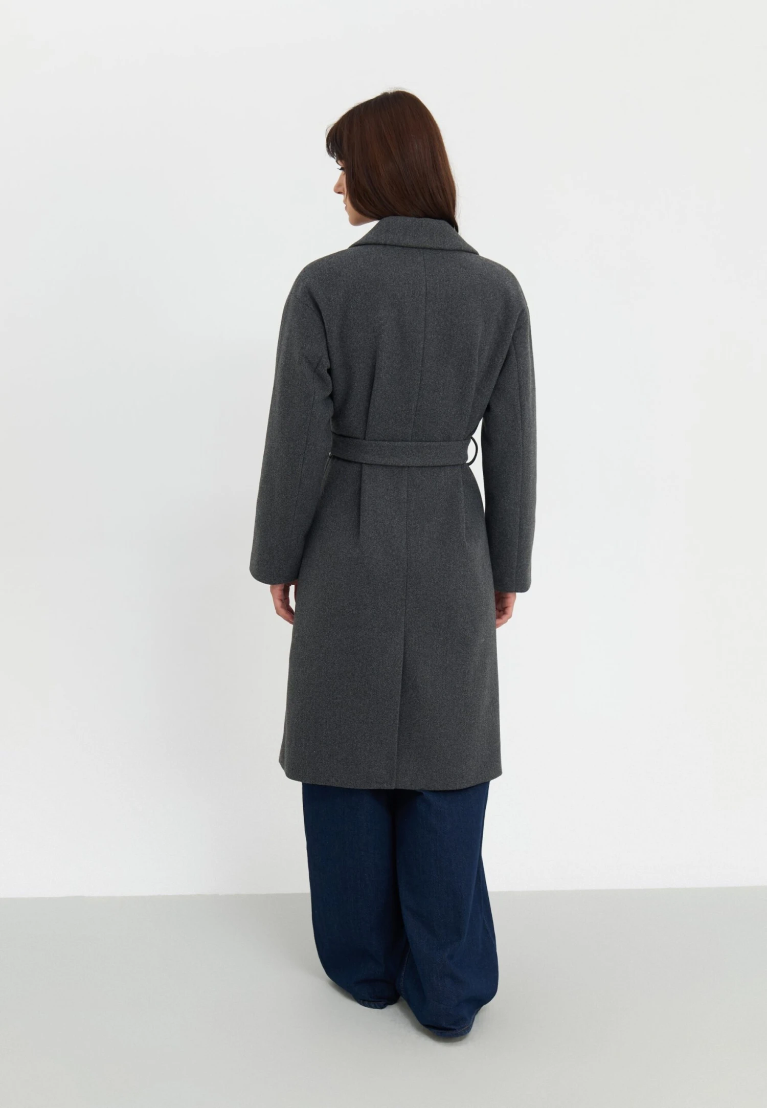 Even&Odd BELTED COAT - Classic Coat - Mottled Grey 5 Even&Odd BELTED COAT - Classic Coat - Mottled Grey - Image 3