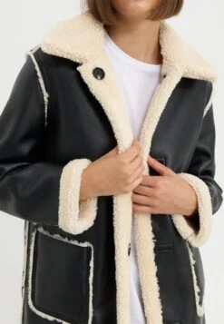 Even&Odd Classic Coat - Off-white/black -FOREVER 21 161c3a8af09e46cdb11fe3479bb66058