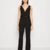 Even&Odd Going Out Low V Neck Flared Leg Belted - Jumpsuit - Black -FOREVER 21 180b4771d4cd419bb81c8833b27c0fe4