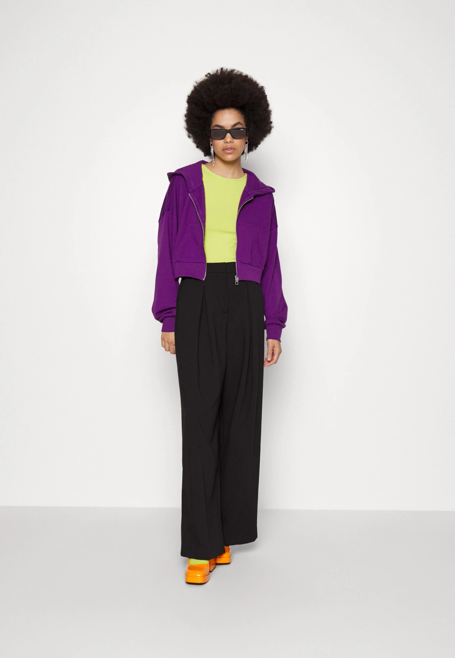 Even&Odd Zip-Up Sweatshirt - Dark Purple 4 Even&Odd Zip-Up Sweatshirt - Dark Purple - Image 2