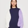 Even&Odd Sweatshirt - Dark Blue/Purple/Off-White -FOREVER 21 1c5d24a40a7642d29a6b1f2f7873e776