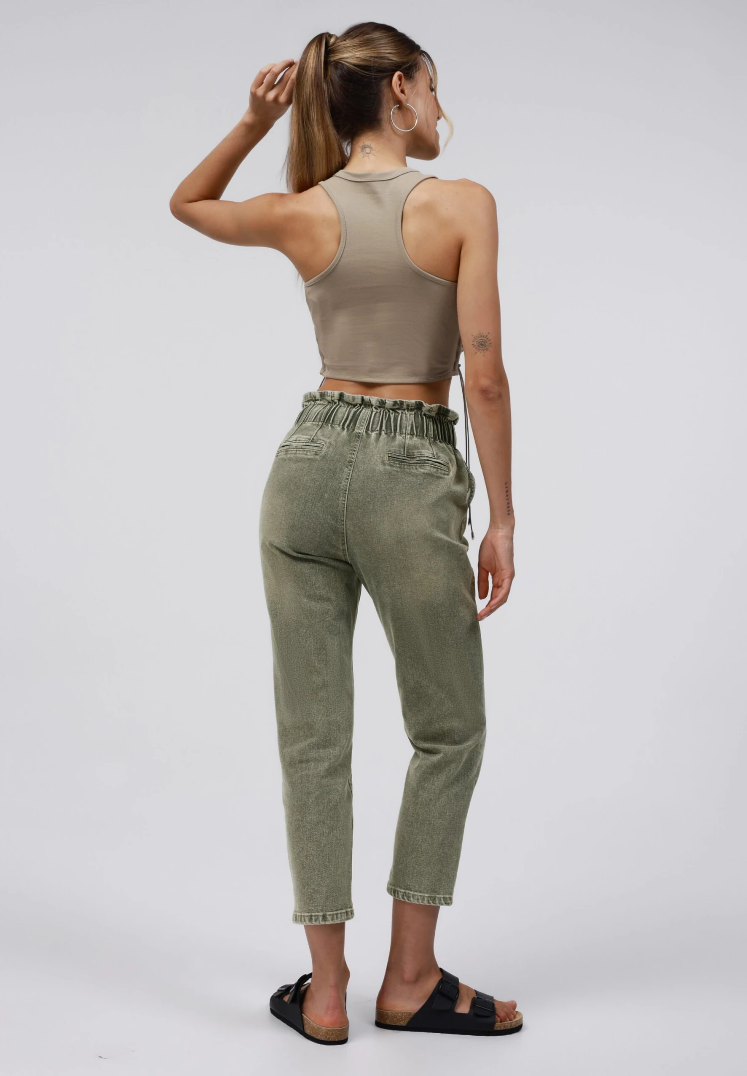 Mom Jeans - Mid Khaki Wash 5 Mom Jeans - Mid Khaki Wash - Image 3