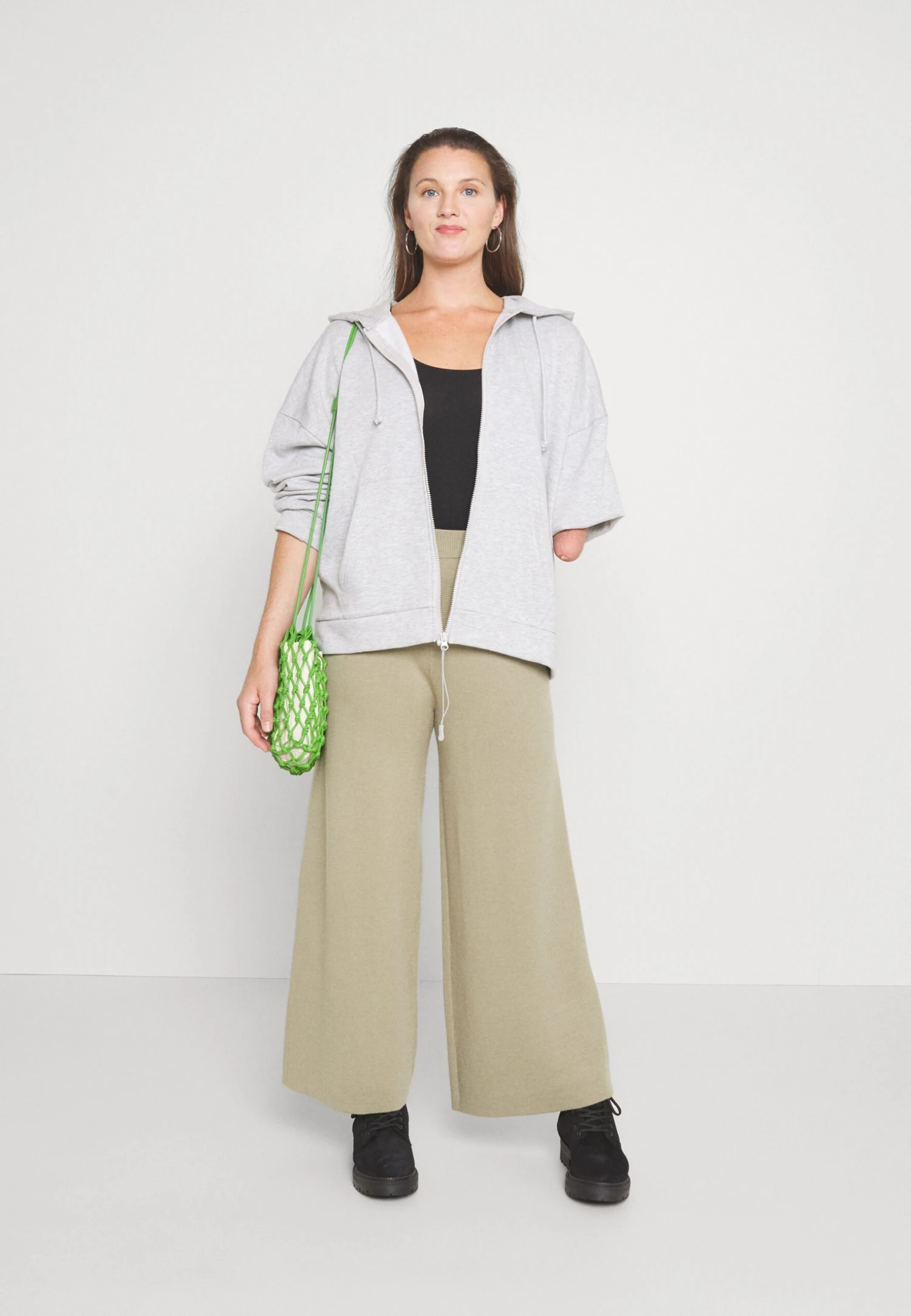 Even&Odd Zip-Up Sweatshirt - Mottled Grey 7 Even&Odd Zip-Up Sweatshirt - Mottled Grey - Image 5