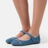 Even&Odd Ankle Strap Ballet Pumps - Blue