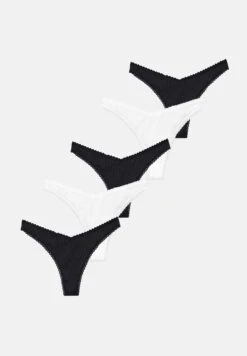 Even&Odd 5 PACK - Thong - Black/white -FOREVER 21 2ac85908689f492cb4e78027d1b52449