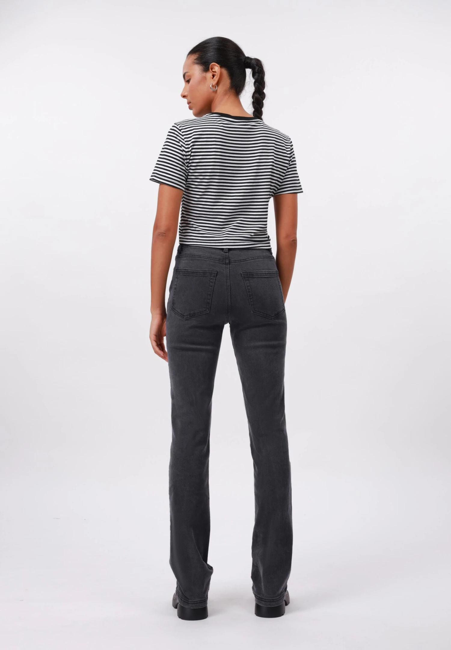 Flared Jeans - Black Denim 5 Flared Jeans - Black Denim - Image 3