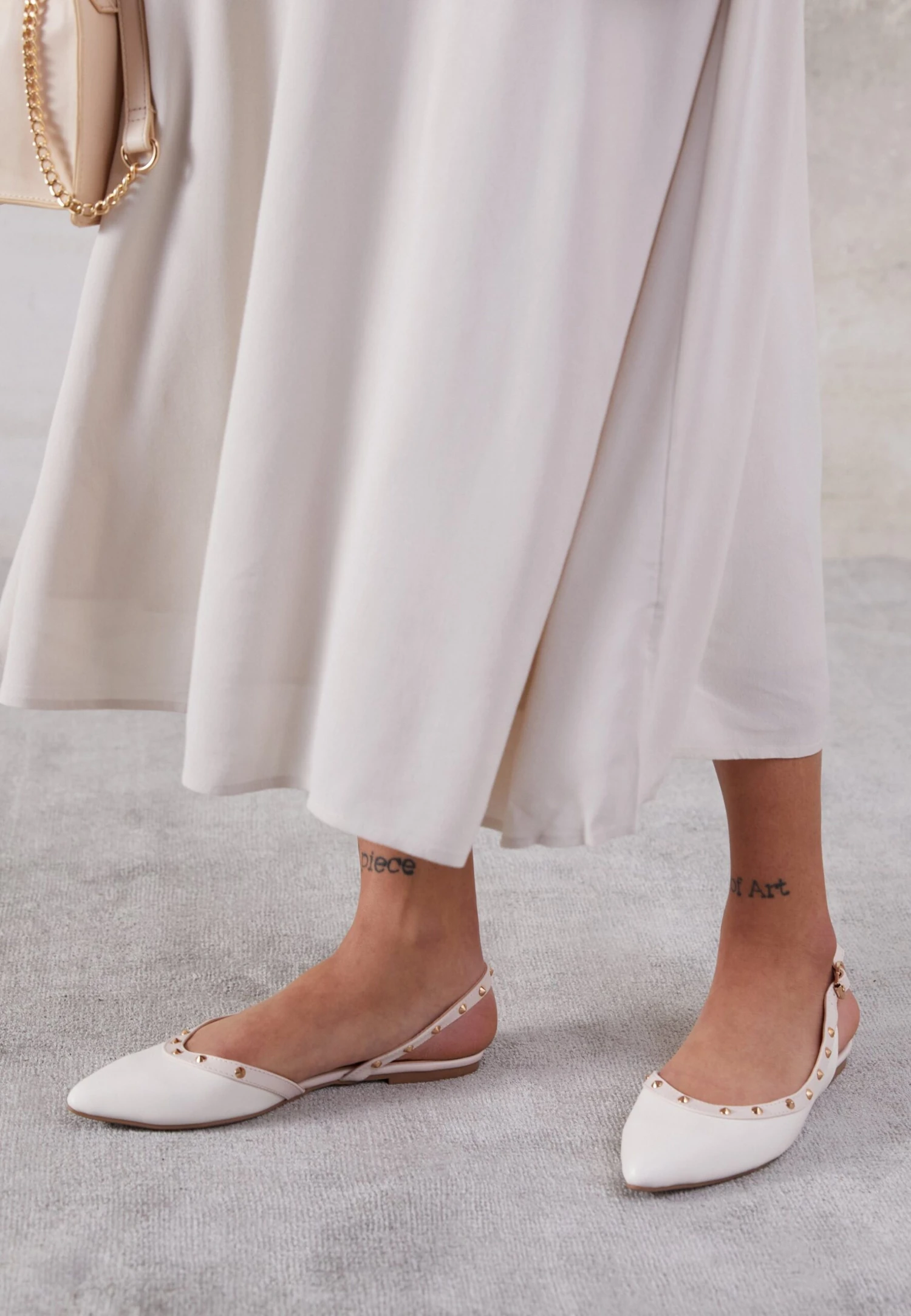 Even&Odd Slingback Ballet Pumps - White 4 Even&Odd Slingback Ballet Pumps - White - Image 2