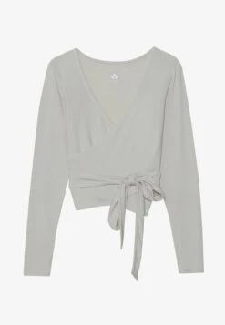 LONG SLEEVE YOGA WRAP TOP - Long Sleeved Top - Dark Grey -FOREVER 21 33ac080955714db9bf1d1d665d29a906