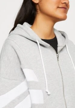 Even&Odd Zip-Up Sweatshirt - Light Grey/White -FOREVER 21 38abd1dcbdf74b429d509c094e8067d6