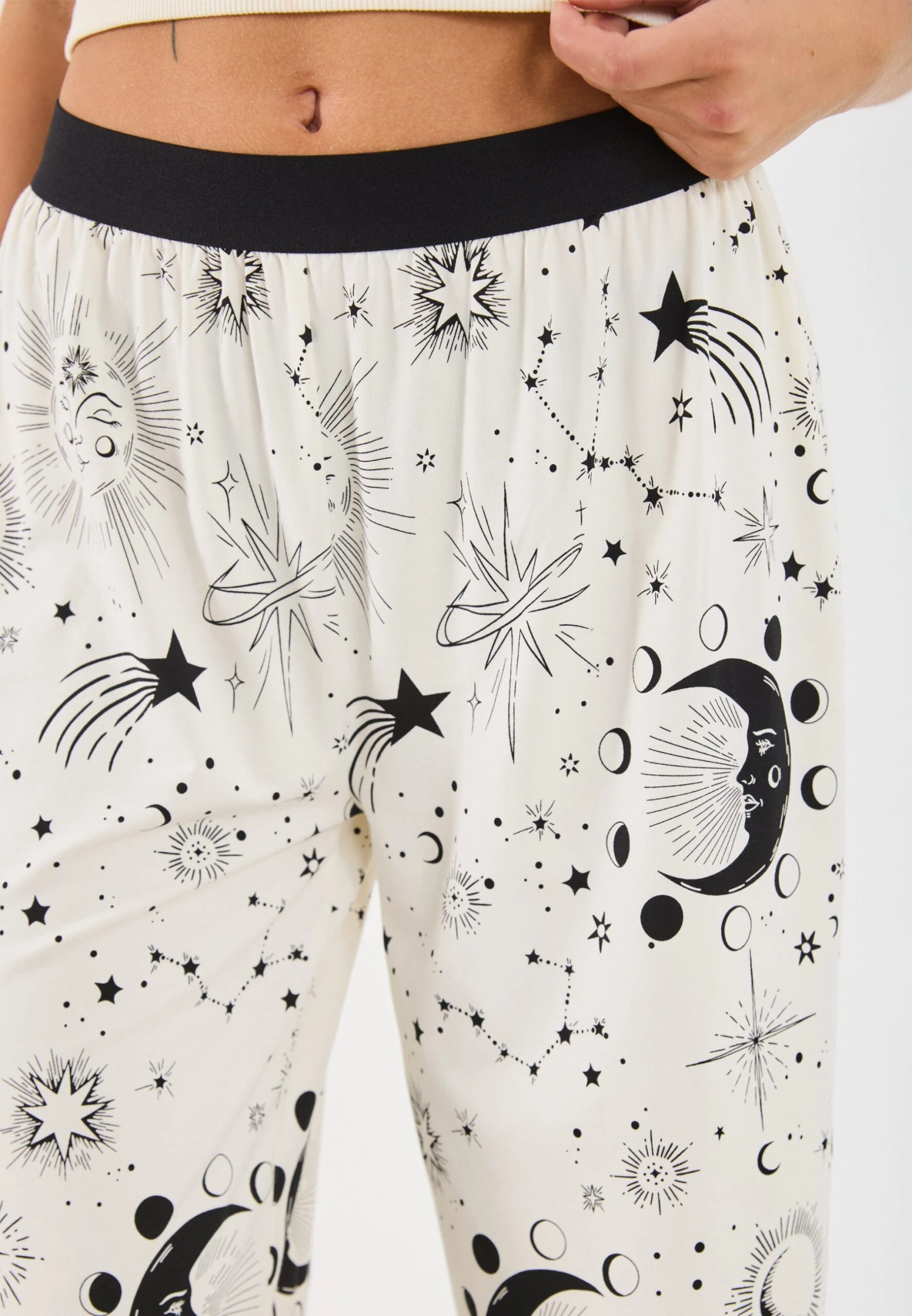 Even&Odd 2 PACK - Pyjama Bottoms - Black/ Beige 7 Even&Odd 2 PACK - Pyjama Bottoms - Black/ Beige - Image 5