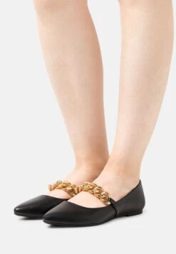 Even&Odd Ankle Strap Ballet Pumps - Black