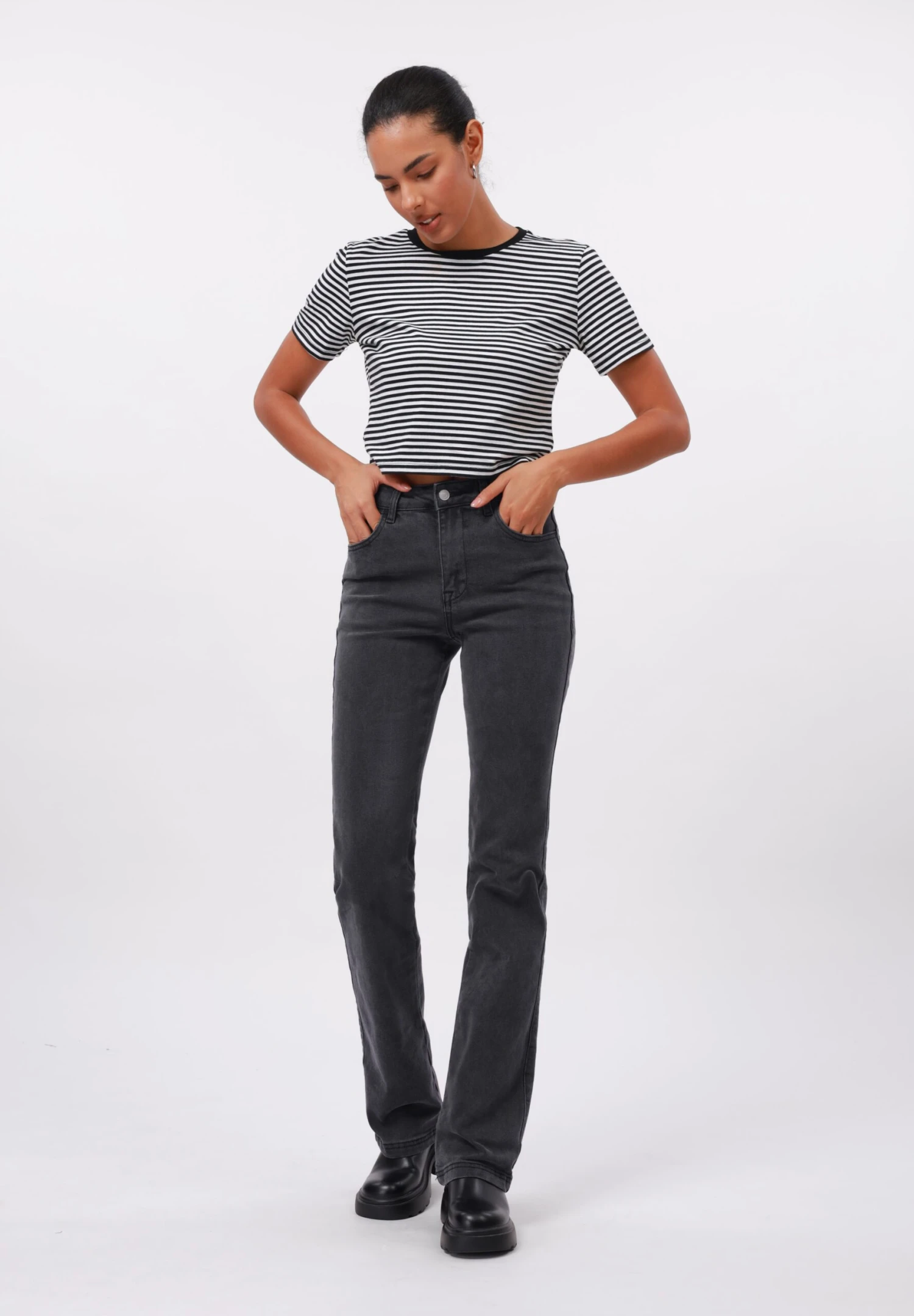 Flared Jeans - Black Denim 4 Flared Jeans - Black Denim - Image 2