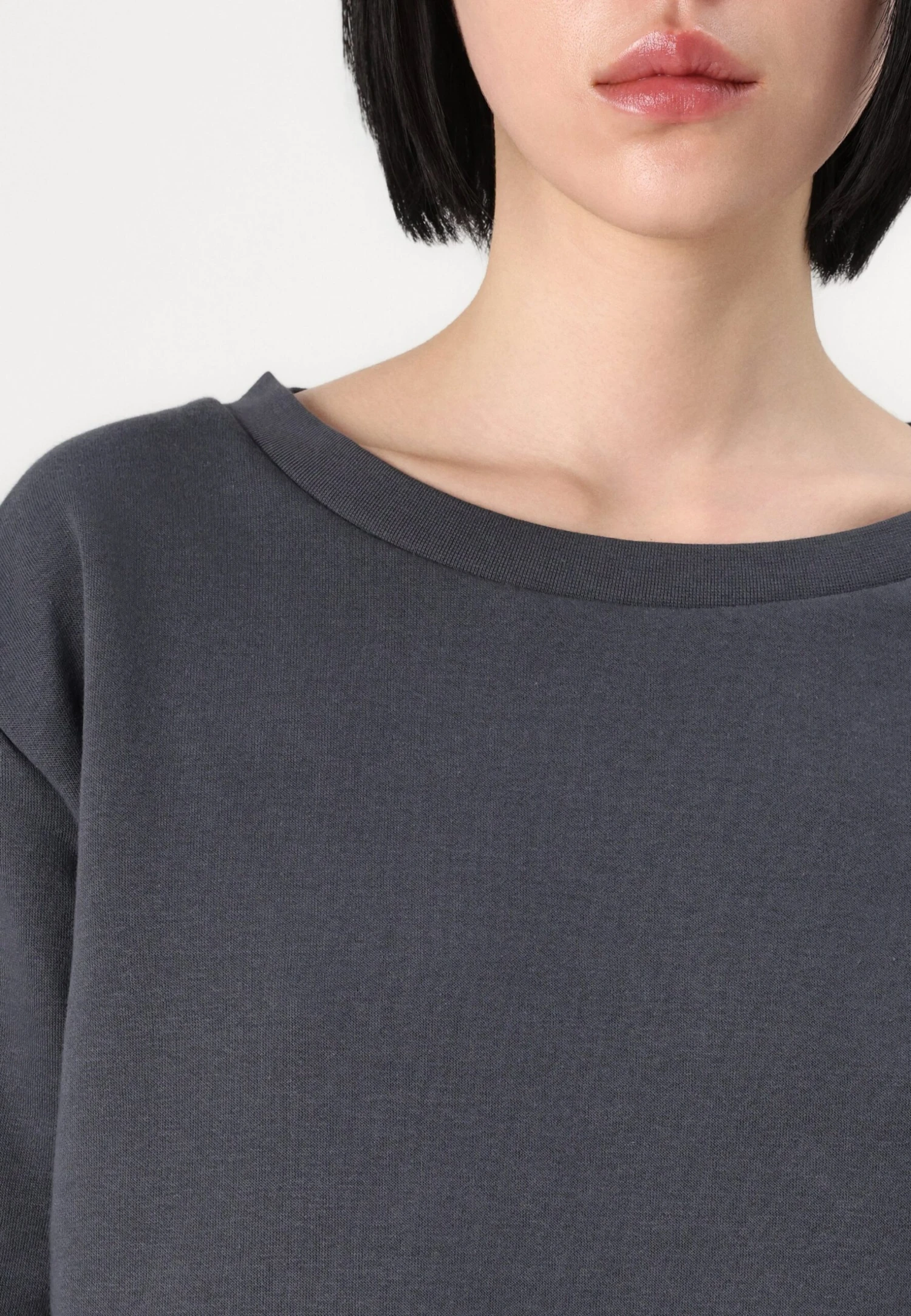 Even&Odd BASIC OFF SHOULDER SWEATSHIRT - Sweatshirt - Dark Grey 8 Even&Odd BASIC OFF SHOULDER SWEATSHIRT - Sweatshirt - Dark Grey - Image 6