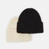 Even&Odd 2 PACK - Beanie - Off-white/black