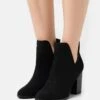 High Heeled Ankle Boots - Black