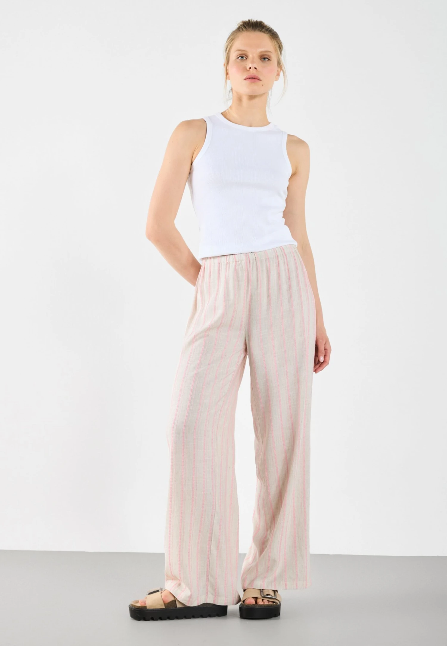 Even&Odd LINEN BLEND - Trousers - White 4 Even&Odd LINEN BLEND - Trousers - White - Image 2