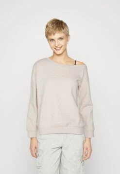 Even&Odd BASIC OFF SHOULDER SWEATSHIRT - Sweatshirt - Mottled Beige