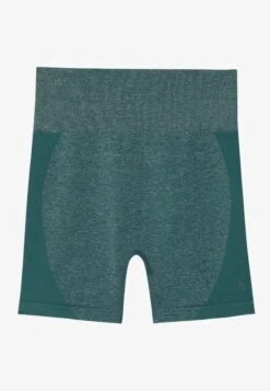 HIGH RISE SEAMLESS RIB BOOTY SHORTS WITH CONTRAST PANEL - Leggings - Mottled Dark Grey -FOREVER 21 68c88f5c45504d96ba8788e704644576