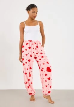 Even&Odd PLUSH 2 PACK LOUNGE PANTS - Pyjama Bottoms - Pink/ Grey