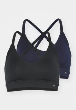 ESSENTIAL 2 PACK MEDIUM SUPPORT SPORTS BRA WITH ADJUSTABLE CROSS BACK - Medium Support Sports Bra - White/black -FOREVER 21 7c18e3e1cc8843c6840483324cd365b4