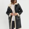Even&Odd Classic Coat - Off-white/black 2 Even&Odd Classic Coat - Off-white/black -FOREVER 21 7d4e3de013f14ba491c5e09792326ea5