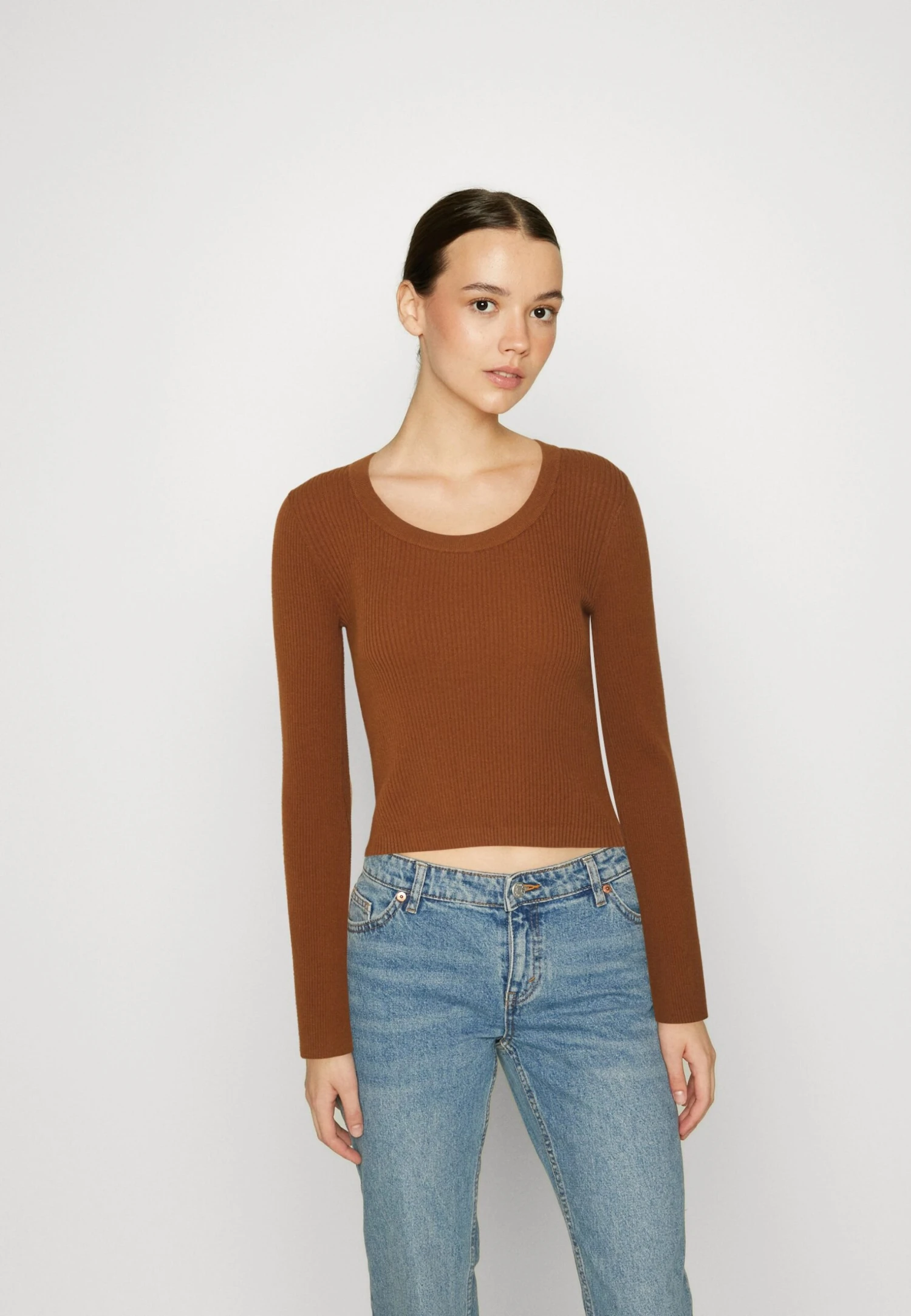 Even&Odd Flared Sleeve - Jumper - Brown 3 Even&Odd Flared Sleeve - Jumper - Brown