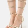 Even&Odd Ankle Cuff Sandals - Gold
