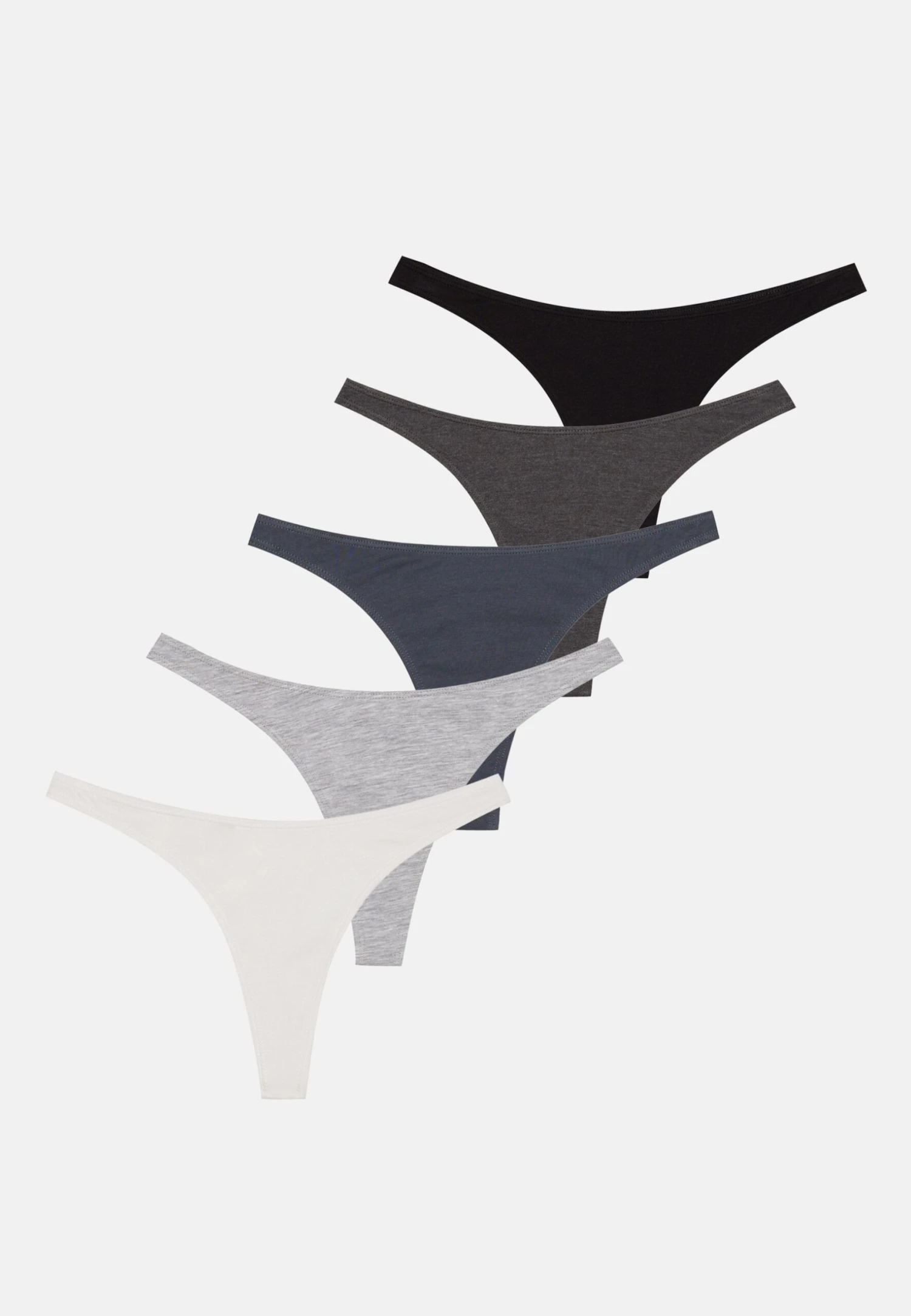 Even&Odd 5 PACK - Thong - Light Grey/black/dark Grey 6 Even&Odd 5 PACK - Thong - Light Grey/black/dark Grey - Image 4