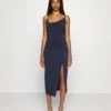 Even&Odd Circ Asymmetric Neckline Slit Dress- Cocktail Dress / Party Dress - 503 - Dark Blue -FOREVER 21 898251d8df9f43939997b76d1ab34c24