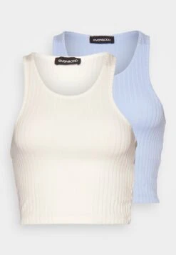 Wide Rib 2 Pack - Top - White/Light Blue -FOREVER 21 9bd069a6d97748ac8050406714d735bb