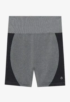 HIGH RISE SEAMLESS RIB BOOTY SHORTS WITH CONTRAST PANEL - Leggings - Mottled Dark Grey -FOREVER 21 a84546ed6d704c108e81936bba48cbc8