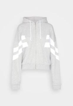 Even&Odd Zip-Up Sweatshirt - Light Grey/White -FOREVER 21 a8af785e255c461f86d07c6b0a808231