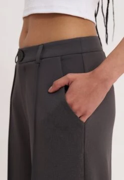 Even&Odd TAILORED WIDE LEG - Trousers - Dark Grey -FOREVER 21 a9177aabc7ff4ce8b7a1c7752aafa48f
