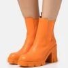 Even&Odd High Heeled Ankle Boots - Orange 1 Even&Odd High Heeled Ankle Boots - Orange -FOREVER 21 a9b1876f32b740d6a205aff1f9662d7e
