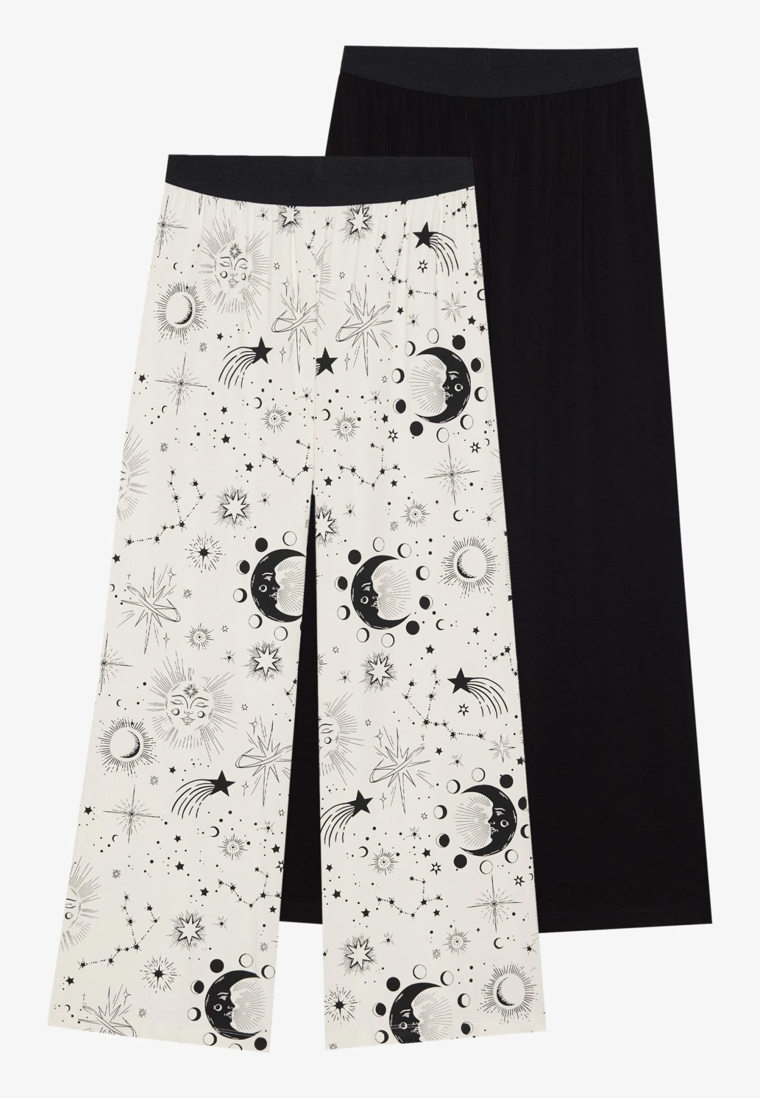 Even&Odd 2 PACK - Pyjama Bottoms - Black/ Beige 6 Even&Odd 2 PACK - Pyjama Bottoms - Black/ Beige - Image 4