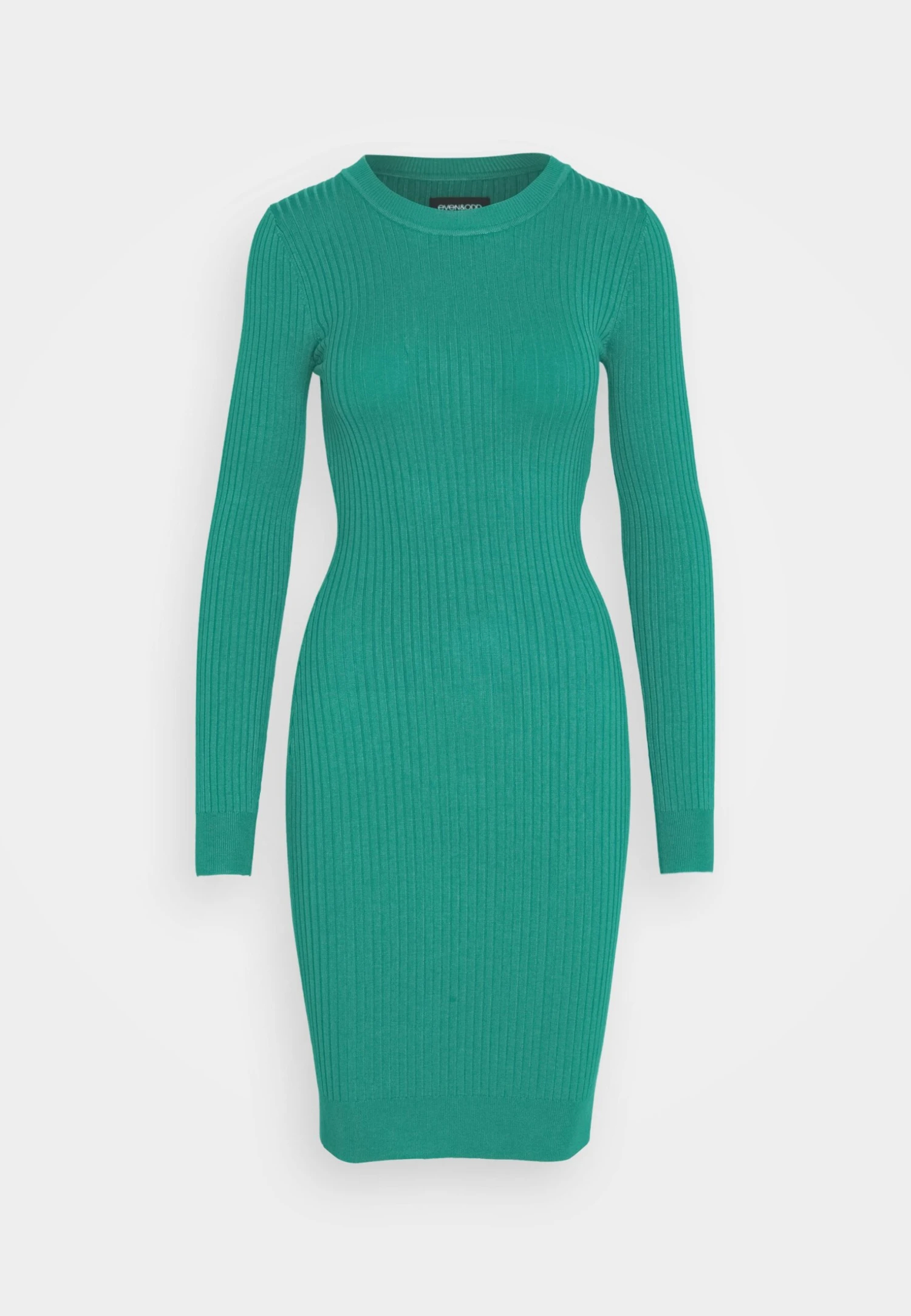 Even&Odd Crew Ausschnitt Ripp Basic Bodycon Mini Strickkleid - Shift Dress - Green 7 Even&Odd Crew Ausschnitt Ripp Basic Bodycon Mini Strickkleid - Shift Dress - Green - Image 5