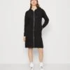 Even&Odd Extra Long Jacket- Zip-Up Sweatshirt - Black
