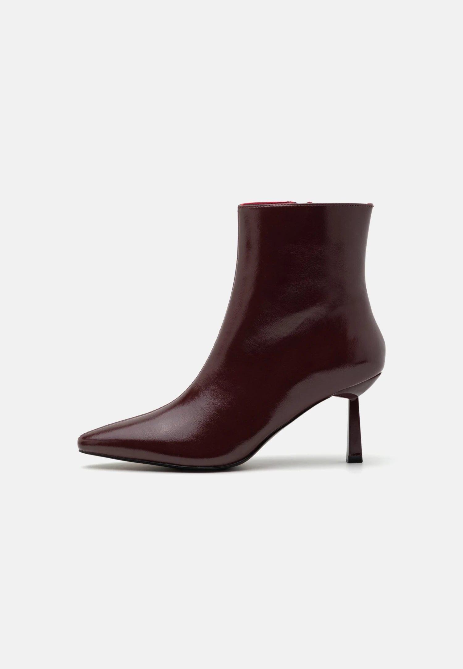 High Heeled Ankle Boots - Dark Red 3 High Heeled Ankle Boots - Dark Red