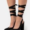 Even&Odd Lace-Up Heels - Black -FOREVER 21 bd46febb06d3466f98b1f383b5b99243
