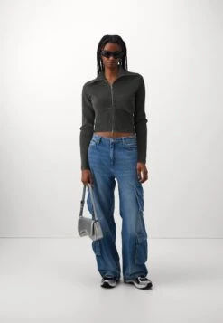 Even&Odd Zip-up Sweatshirt - Anthracite -FOREVER 21 c7543a5036b448069aaa4dbc3d3850f6