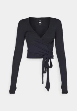 LONG SLEEVE YOGA WRAP TOP - Long Sleeved Top - Dark Grey -FOREVER 21 d871118fe2874a5fbf7e3d64d636e326