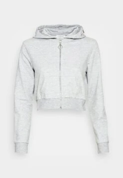 Even&Odd Zip-Up Sweatshirt - Mottled Light Grey -FOREVER 21 dde6e72bd0484ff3aa168eaa4caed27b