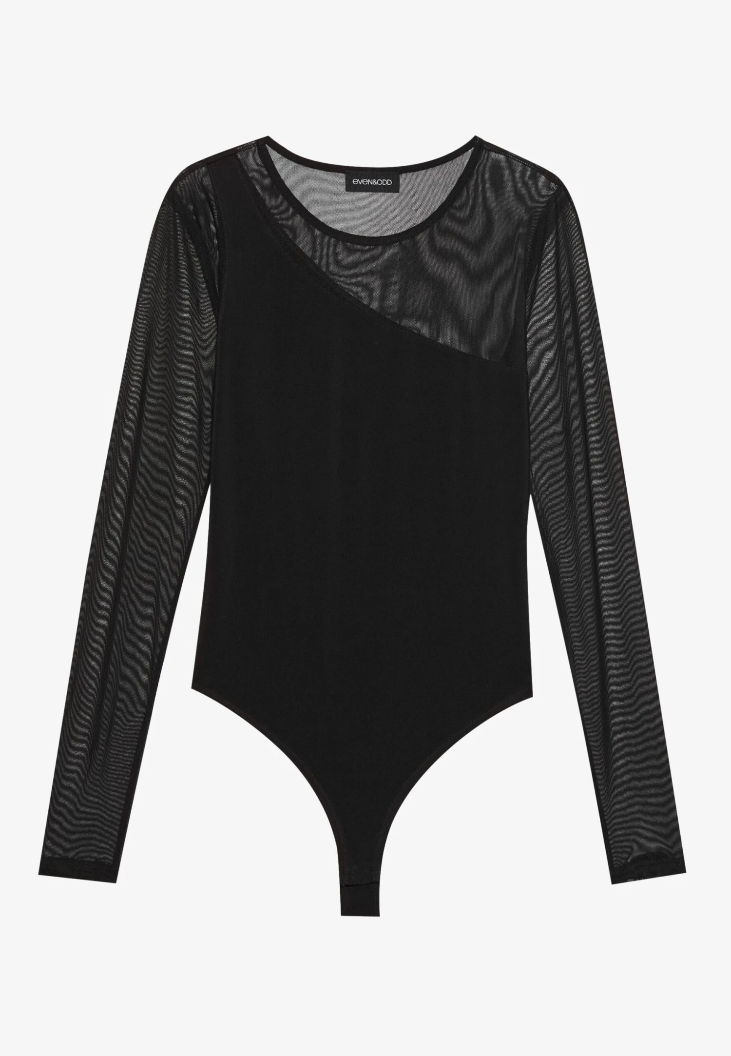 Even&Odd BODYSUIT WITH MESH SLEEVES - Long Sleeved Top - Black 6 Even&Odd BODYSUIT WITH MESH SLEEVES - Long Sleeved Top - Black - Image 4
