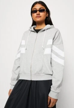 Even&Odd Zip-Up Sweatshirt - Light Grey/White -FOREVER 21 ea07a14b08084ae09976e18ef3580021