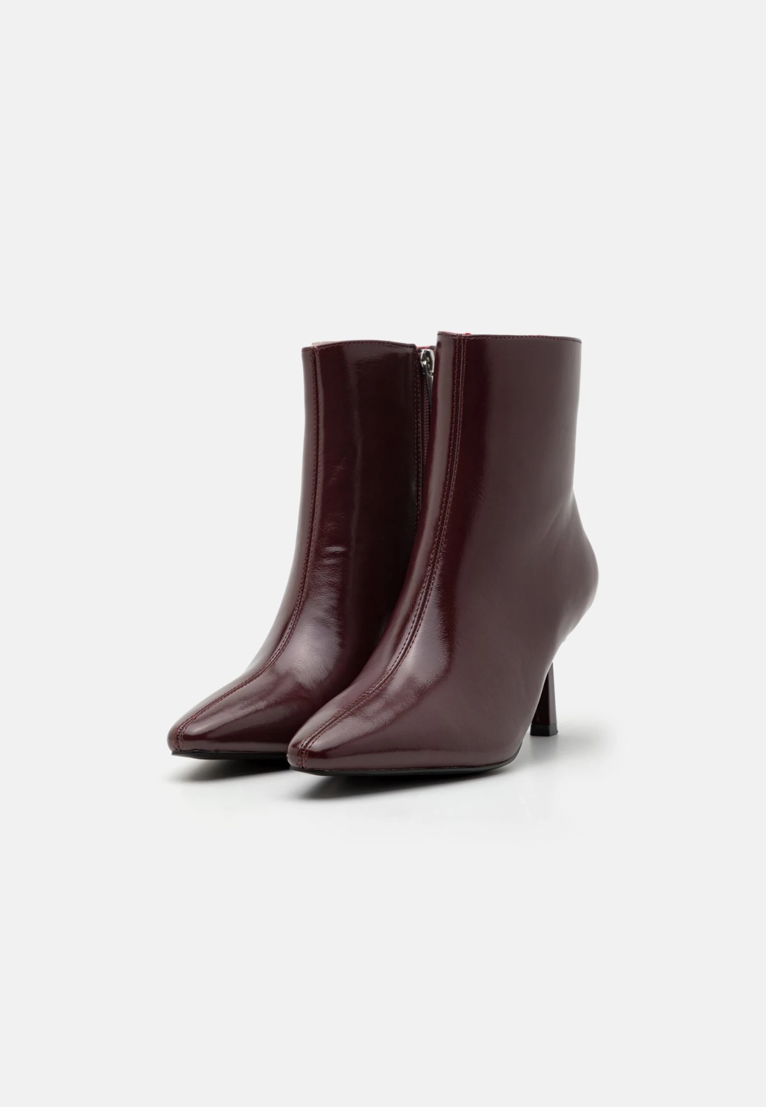 High Heeled Ankle Boots - Dark Red 4 High Heeled Ankle Boots - Dark Red - Image 2