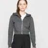 Even&Odd Zip-Up Sweatshirt - Mottled Dark Grey -FOREVER 21 f4441add055f4046abca82854e2524af