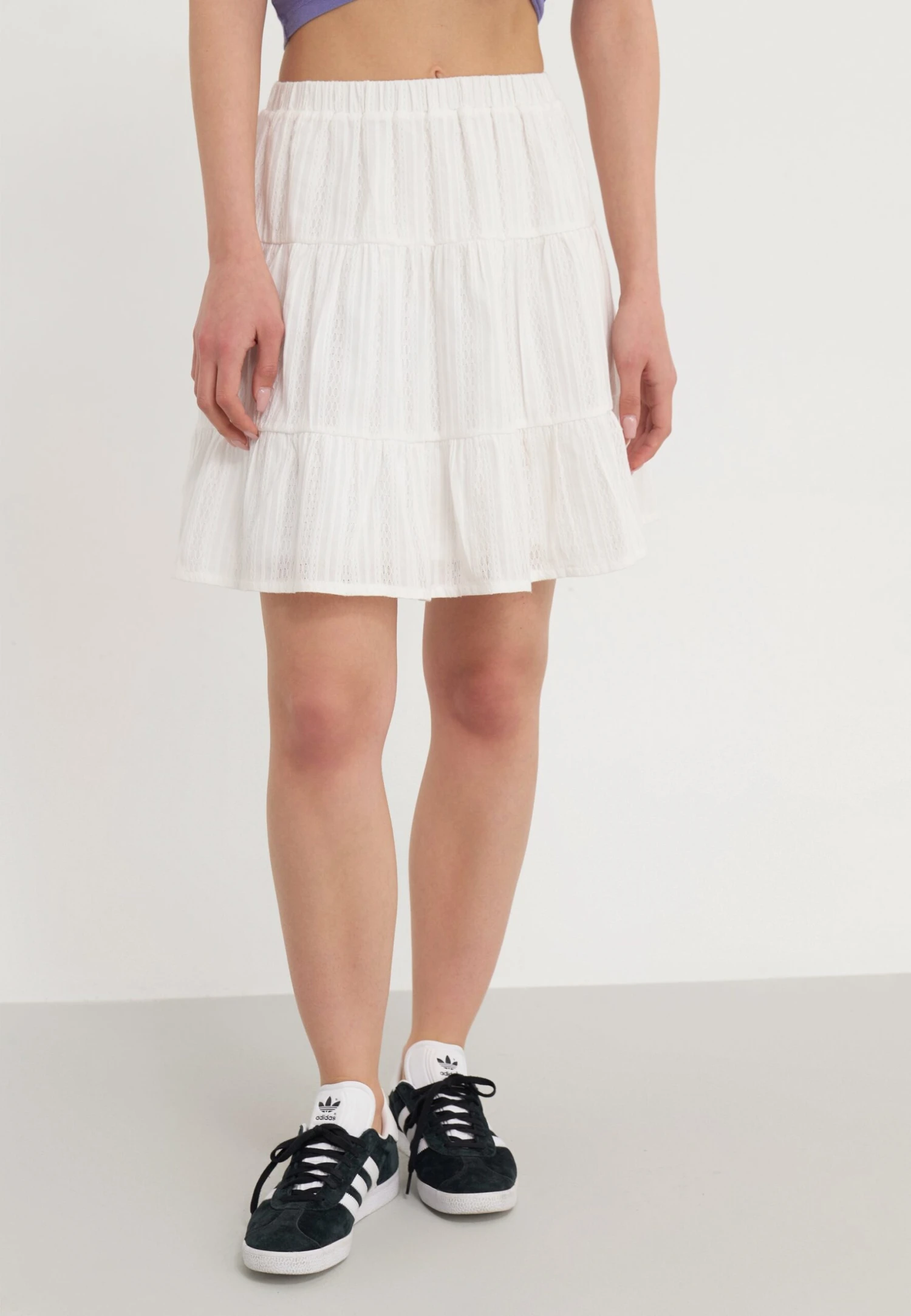Even&Odd COTTON A LINE SKIRT - A-line Skirt - White 3 Even&Odd COTTON A LINE SKIRT - A-line Skirt - White